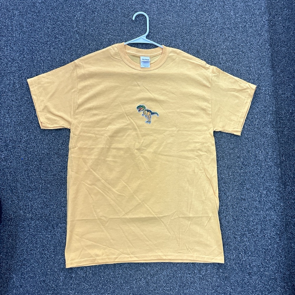 Mustered yellow cotton Dino t-shirt (medium)